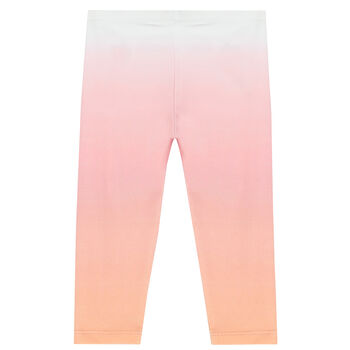 Younger Girls Pink Ombre Logo Leggings