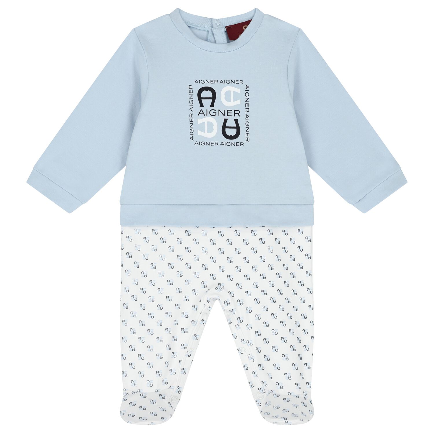 Baby Boys Blue Logo Babygrow, 2, hi-res