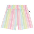 Girls Multi-Coloured Striped Shorts, 1, hi-res
