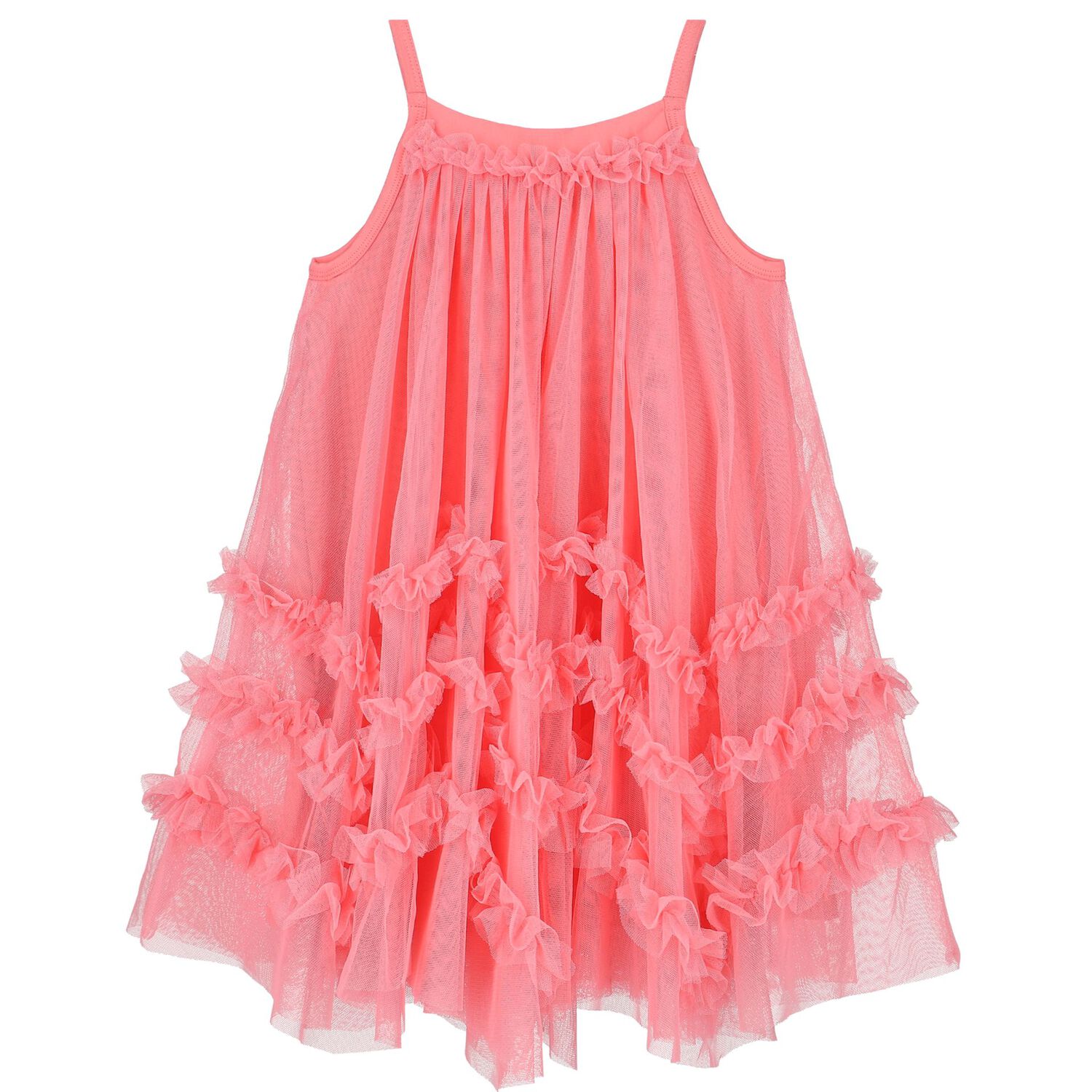 Girls Coral Tulle Dress, 1, hi-res image number null