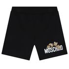 Black Teddy Bear Logo Shorts, 2, hi-res