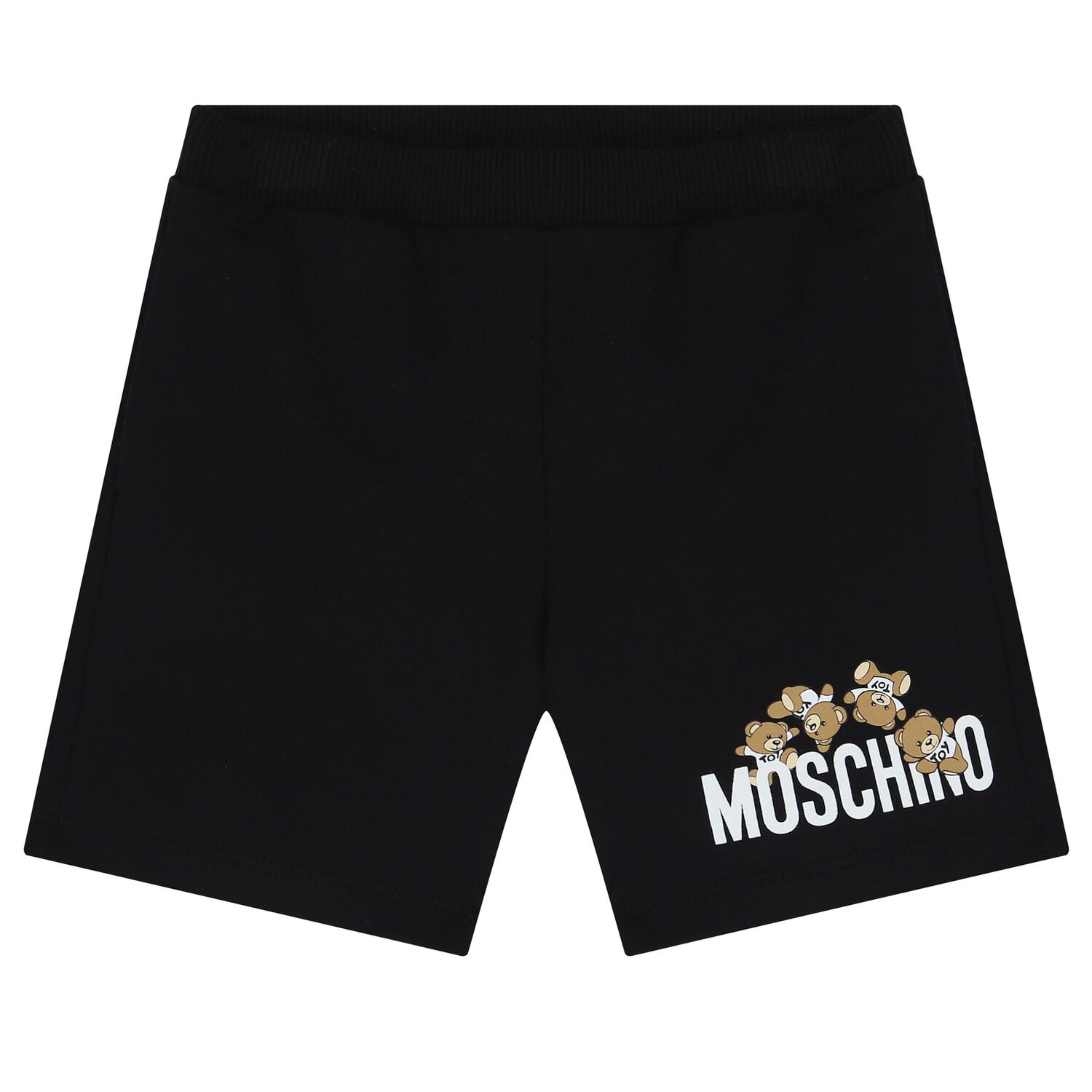 Black Teddy Bear Logo Shorts, 2, hi-res