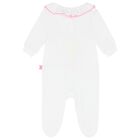 Baby Girls White Heart Babygrow, 1, hi-res