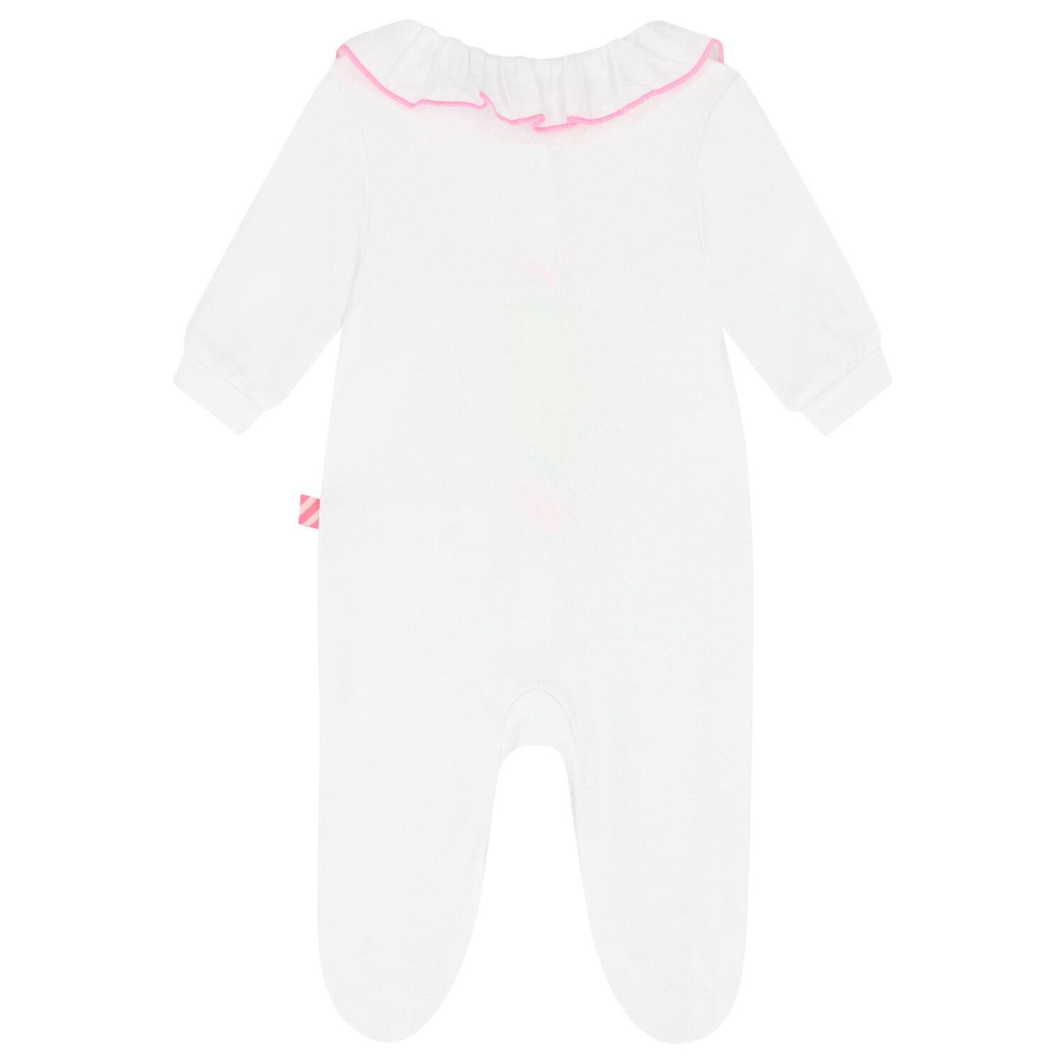 Baby Girls White Heart Babygrow, 1, hi-res