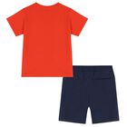 Boys Red & Navy Blue Shorts Set, 3, hi-res