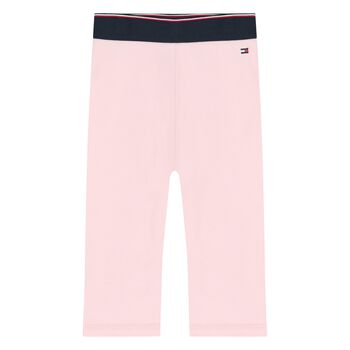 Younger Girls Pink Logo Leggings