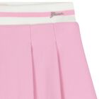 Girls Pink Logo Pleated Skirt, 1, hi-res