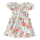 Girls Ivory Floral Dress, 1, hi-res