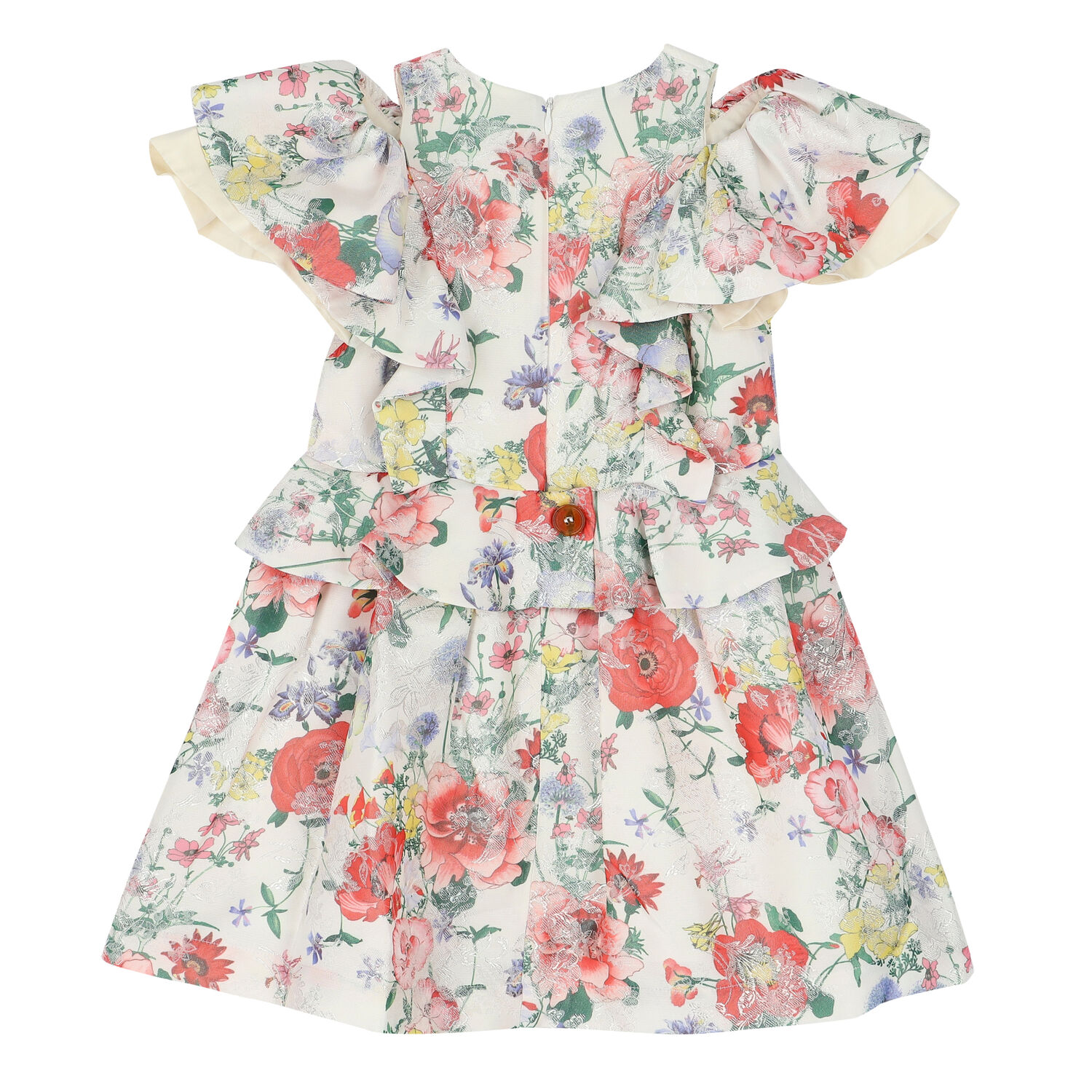 Girls Ivory Floral Dress, 1, hi-res image number null