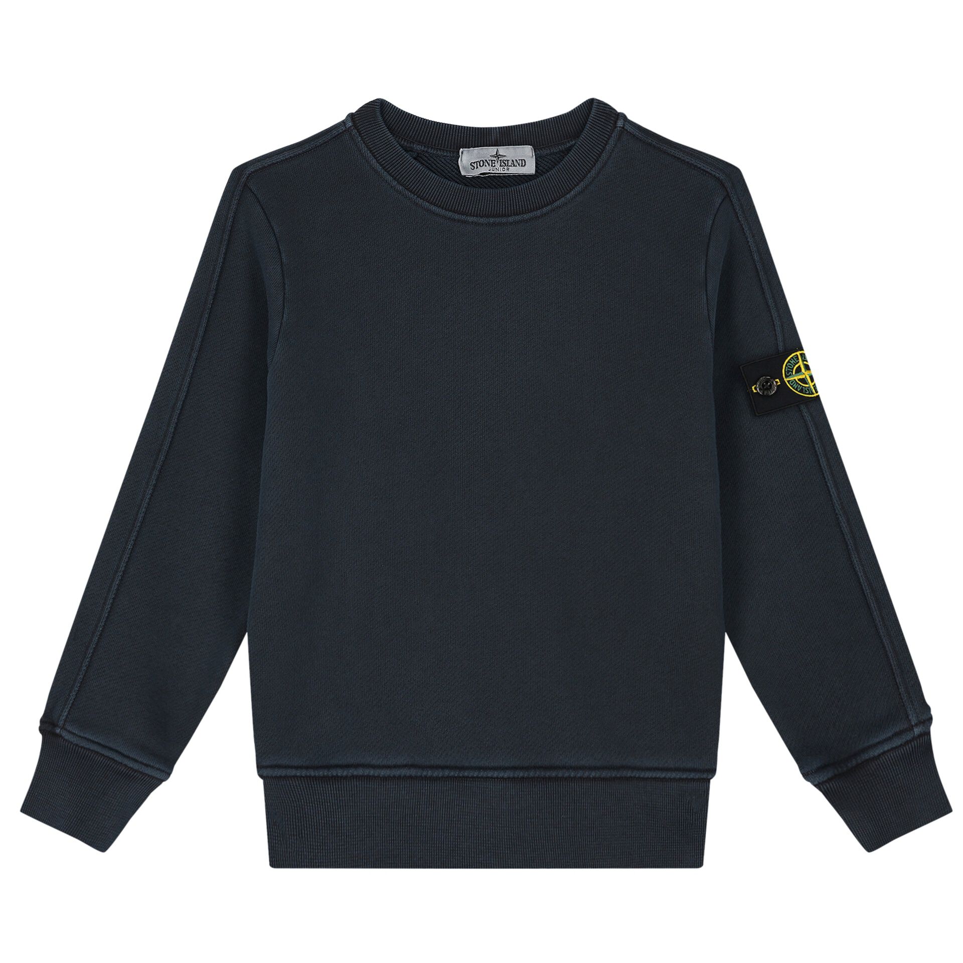 Stone Island Boys Navy Blue Logo Sweatshirt Junior Couture UAE