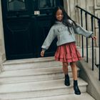 Girls Mini Me Grey Logo Hooded Top, 1, hi-res