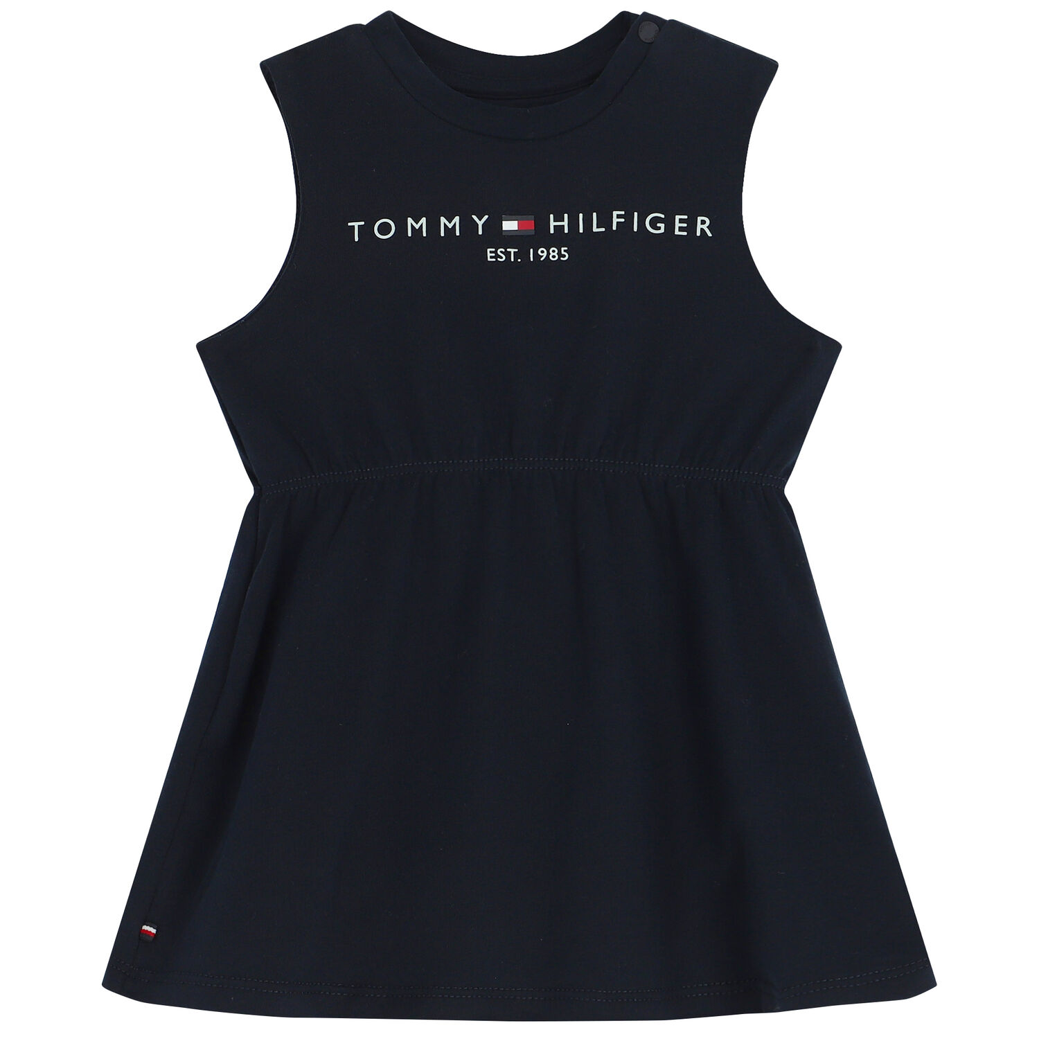 Baby Girls Navy Blue Logo Dress, 2, hi-res