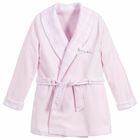 Girls Pink Fleece Dressing Gown, 1, hi-res