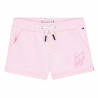 Girls Pink Holographic Logo Shorts, 2, hi-res