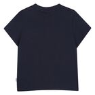 Younger Boys Navy Blue Logo T-Shirt, 2, hi-res