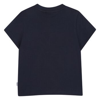 Younger Boys Navy Blue Logo T-Shirt