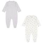 White & Grey Babygrows ( 2-Pack ), 1, hi-res