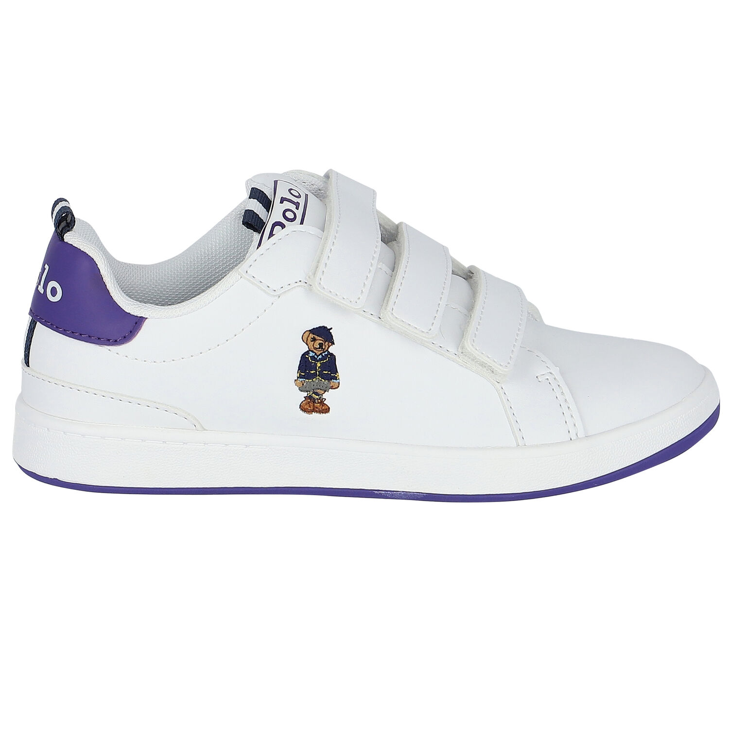 Girls White Logo Trainers, 1, hi-res