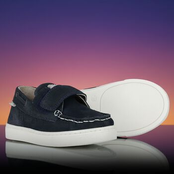 Younger Boys Navy Blue Suede Shoes