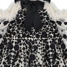 Girls Black & Beige Floral Off-Shoulder Dress, 1, hi-res