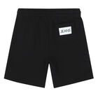 Boys Black Logo Shorts, 1, hi-res