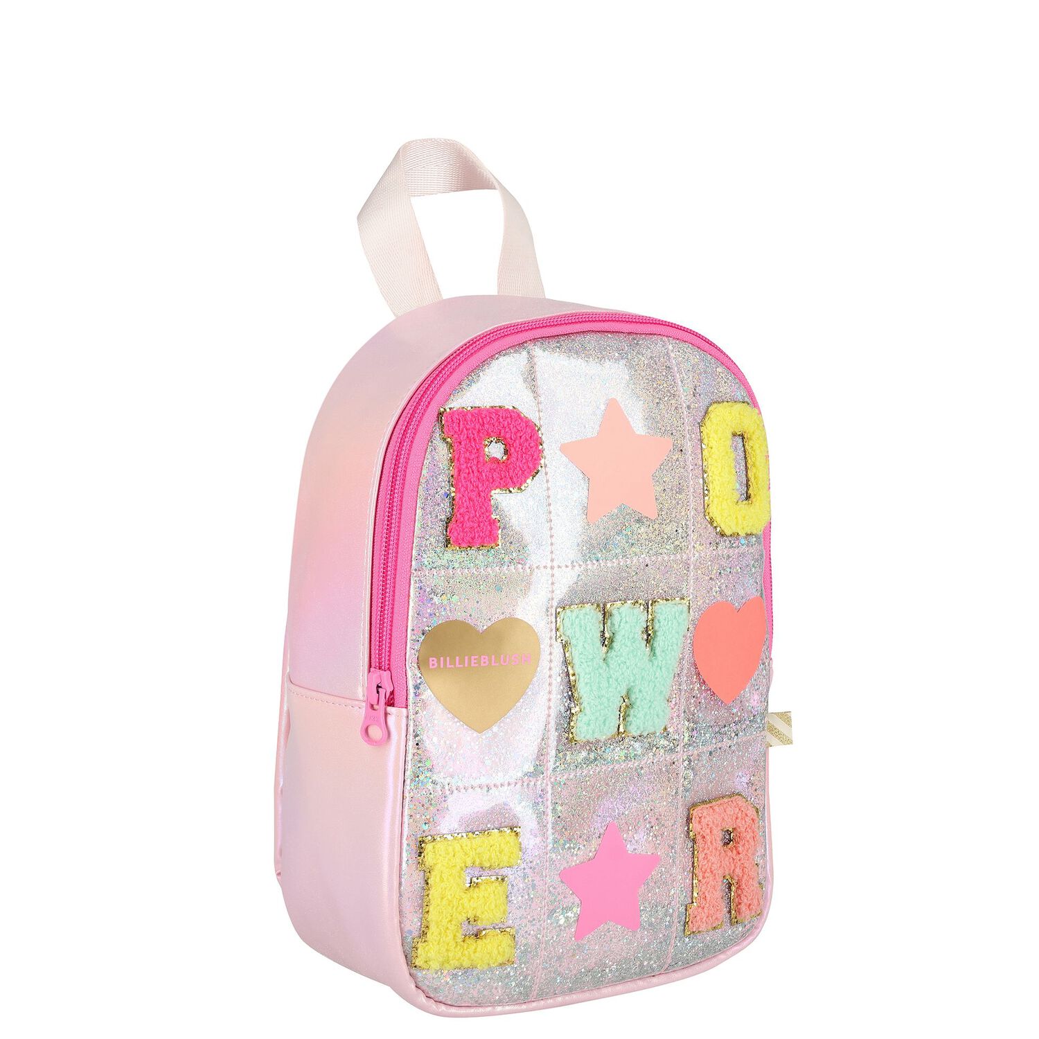 Girls Pink Patches Backpack, 1, hi-res