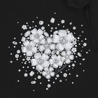Girls Black Embellished Floral Long Sleeve Top, 2, hi-res