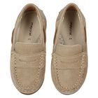 Younger Boys Beige Suede & Leather Loafers, 1, hi-res