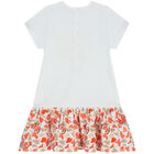 فستان بنات بطبعة قلب باللون الابيض, 1, hi-res