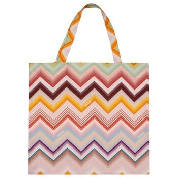 Girls Multi-Coloured Logo Zig Zag Tote Bag