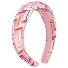 Girls White & Pink Zigzag Headband, 1, hi-res