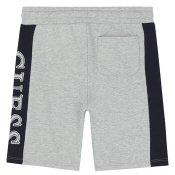 Boys Grey & Navy Blue Logo Shorts