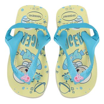 Girls Beige Logo Flip Flops