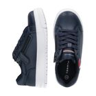Boys Navy Blue Logo Trainers, 2, hi-res