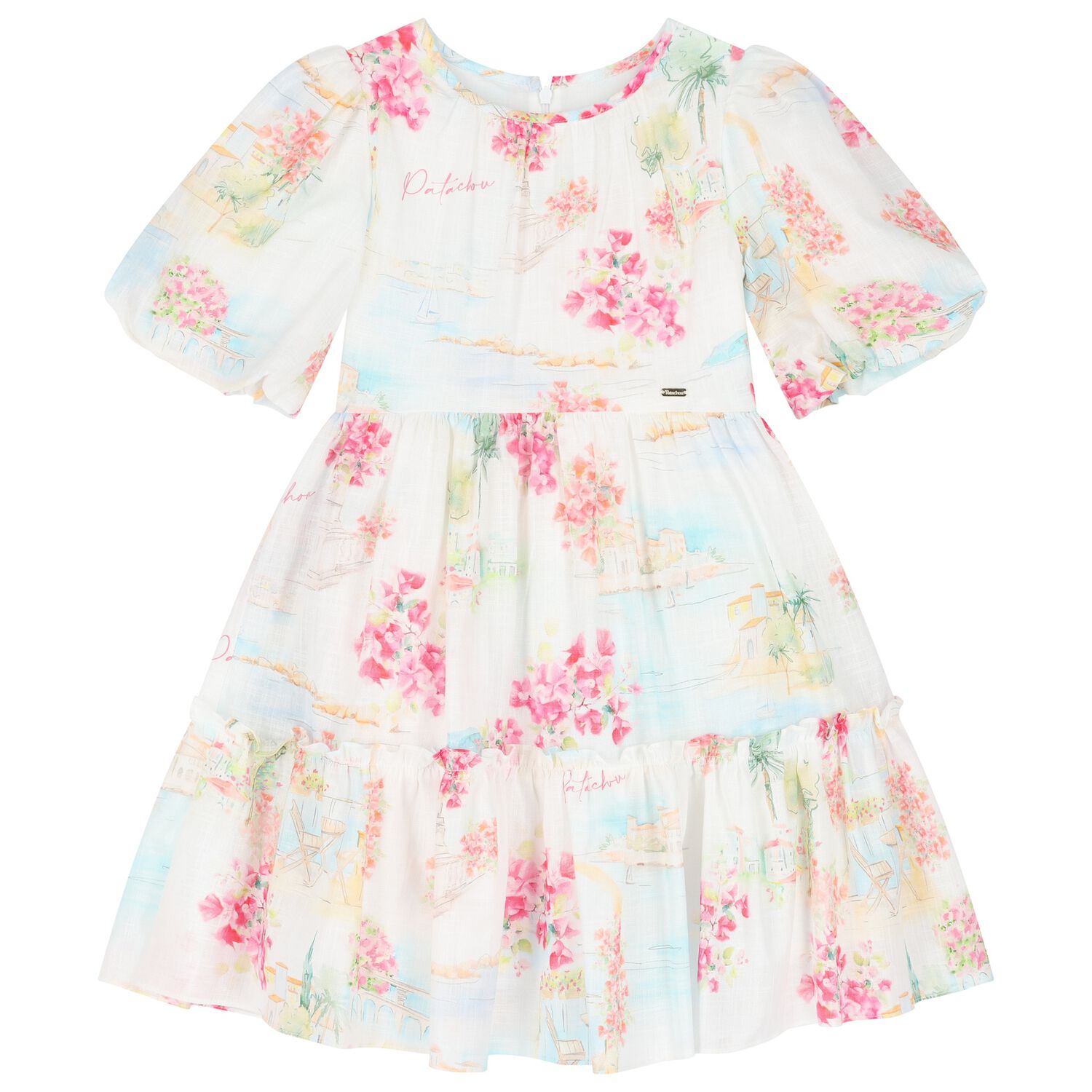 Girls White Floral Dress, 1, hi-res image number null