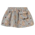 Younger Girls Grey Jacquard Teddy Bear Skirt, 1, hi-res