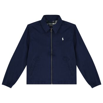 Boys Navy Blue Logo Jacket