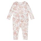 Baby Girls Pink & Ivory Toile De Jouy Pyjamas, 3, hi-res
