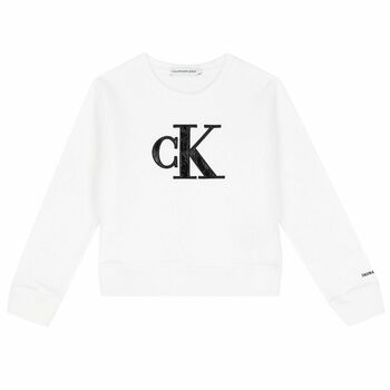 Girls White Logo Sweatshirt