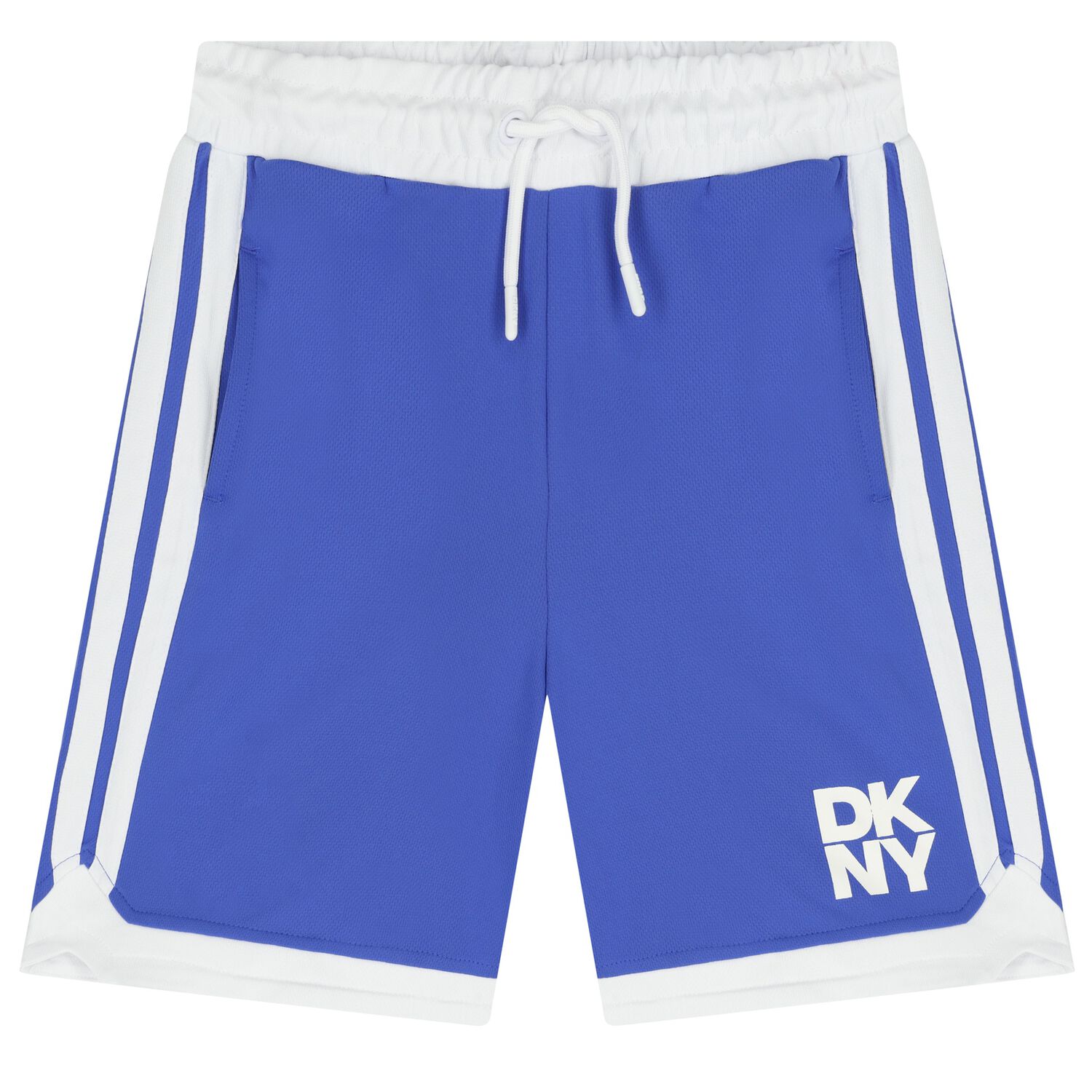 Blue & White Logo Shorts, 1, hi-res
