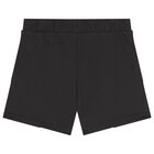 Boys Black Logo Shorts, 1, hi-res