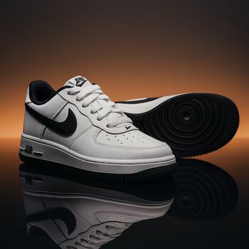 White & Black Air Force 1 Trainers