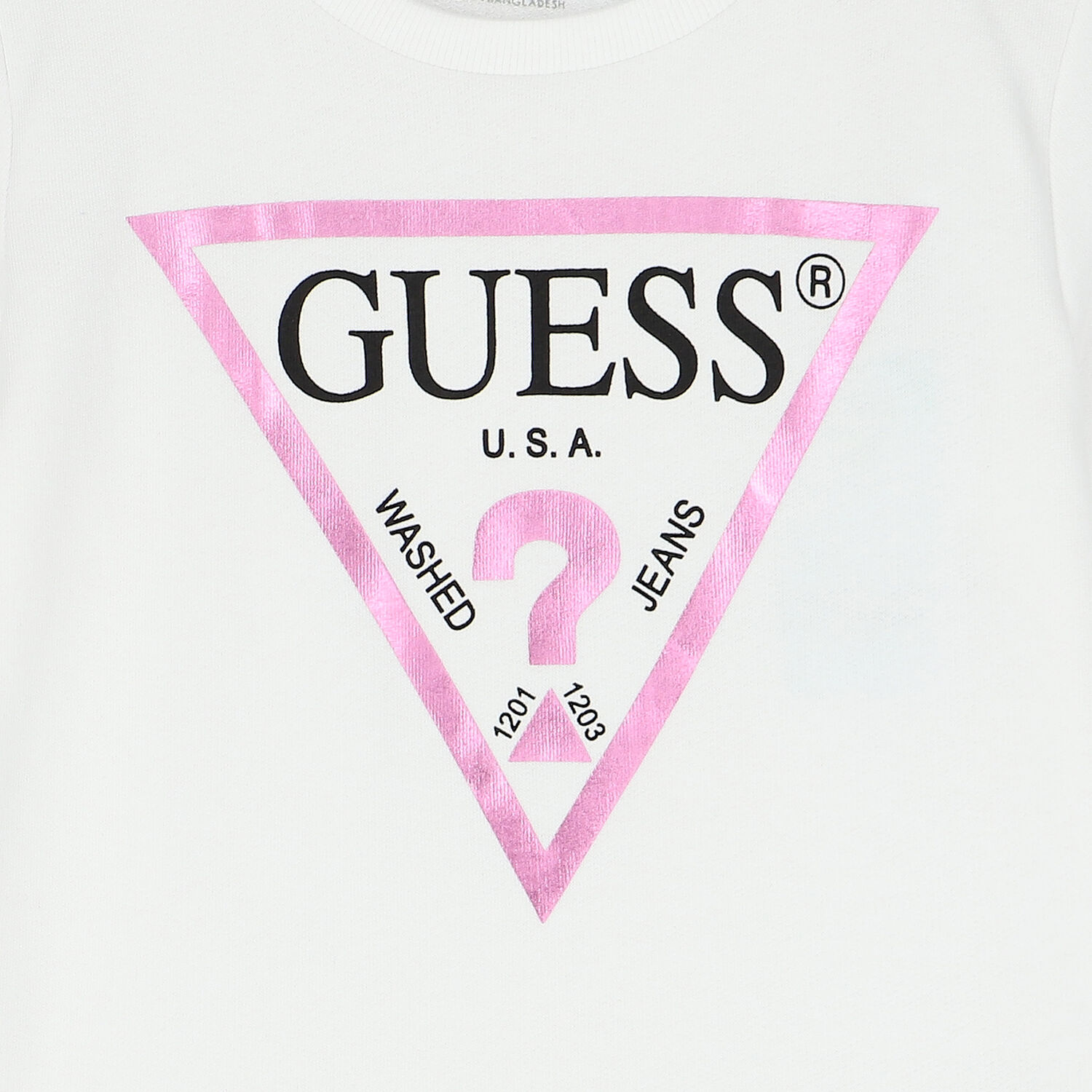 سويت شيرت بالشعار باللون الأبيض للبنات, 1, hi-res