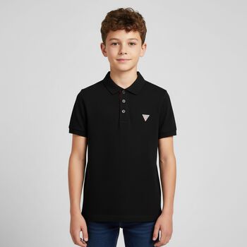 Boys Black Logo Polo Shirt