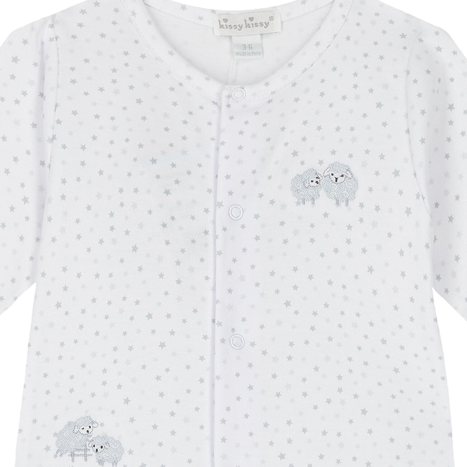 Grey & White Cotton Baby Sheep Babygrow, 1, hi-res image number null