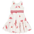 Girls White & Pink Floral Dress, 1, hi-res