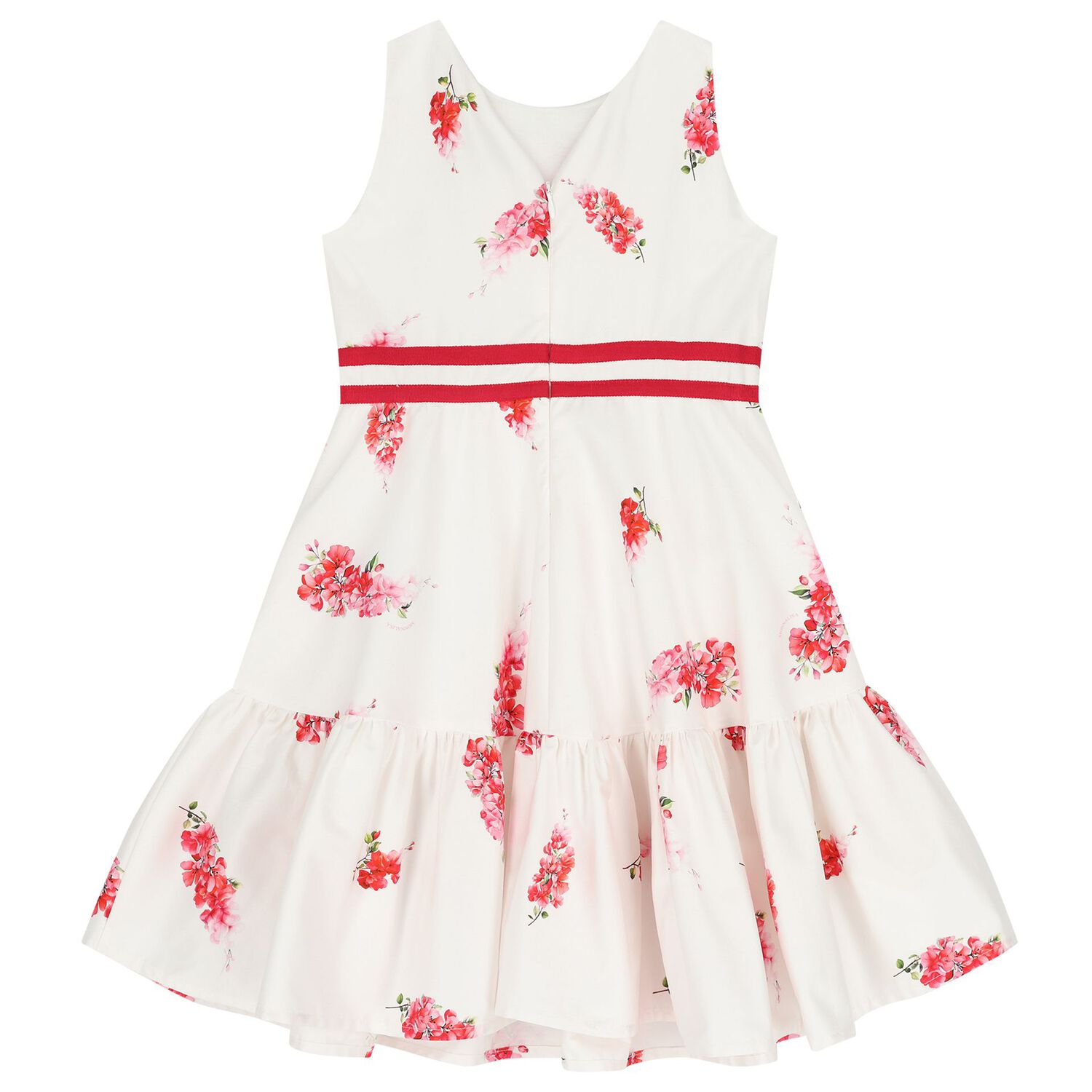 Girls White & Pink Floral Dress, 1, hi-res