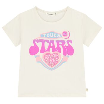 Girls Ivory Embellished T-Shirt