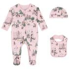 Baby Girls Pink Teddy Bear Babygrow Gift Set, 2, hi-res