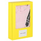 فستان بنات بالشعار  على شكل حقيبة باللون الوردي , 2, hi-res